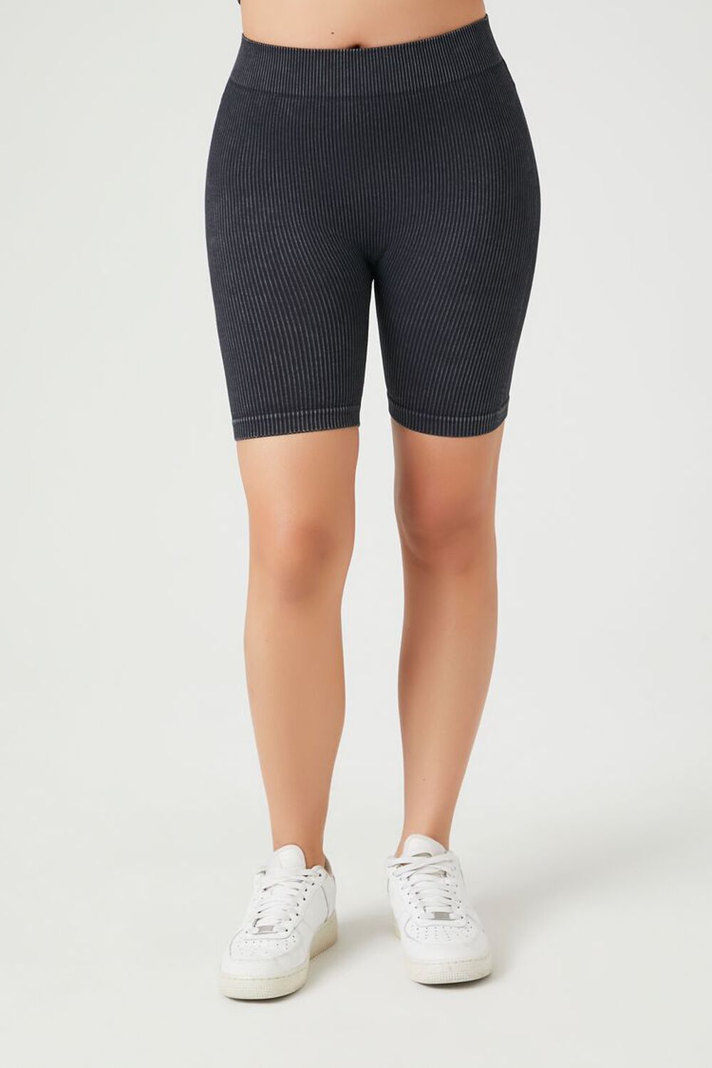 Seamless Ribbed Knit Biker Shorts